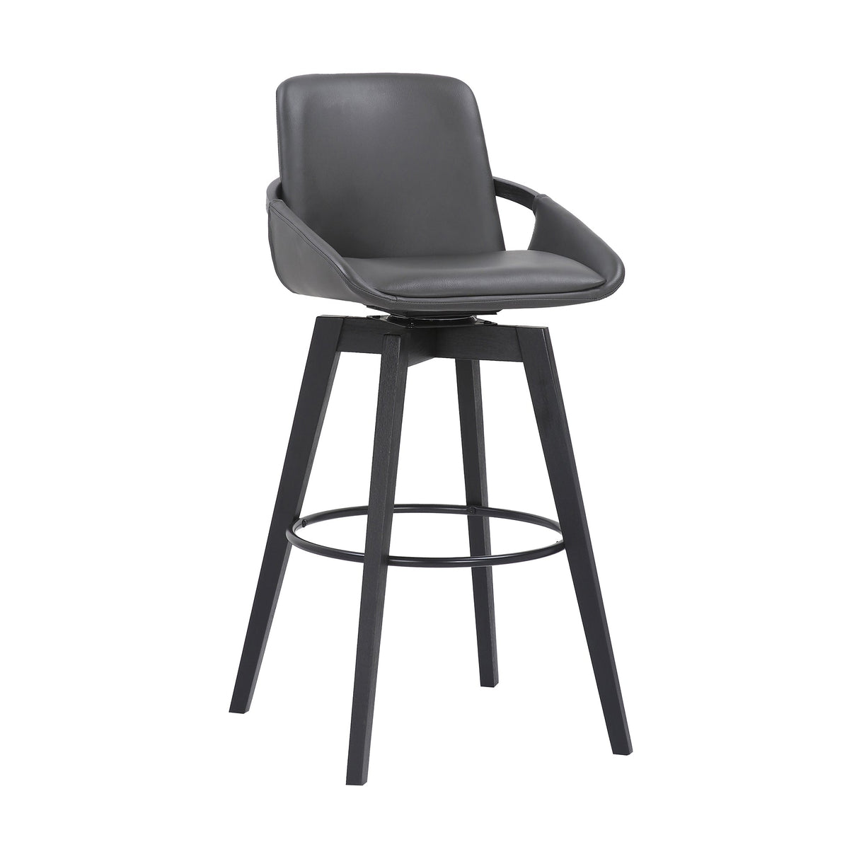Baylor Swivel Barstool in Luxurious Faux Leather - Stylish & Durable Wood Frame for Modern Homes