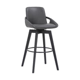 Baylor Swivel Barstool in Luxurious Faux Leather - Stylish & Durable Wood Frame for Modern Homes