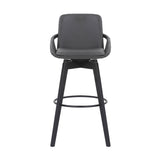 Baylor Swivel Barstool in Luxurious Faux Leather - Stylish & Durable Wood Frame for Modern Homes