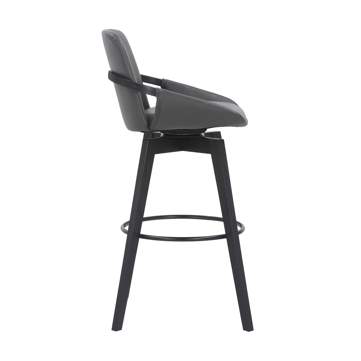 Baylor Swivel Barstool in Luxurious Faux Leather - Stylish & Durable Wood Frame for Modern Homes