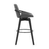 Baylor Swivel Barstool in Luxurious Faux Leather - Stylish & Durable Wood Frame for Modern Homes