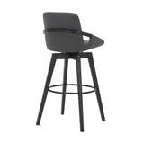 Baylor Swivel Barstool in Luxurious Faux Leather - Stylish & Durable Wood Frame for Modern Homes