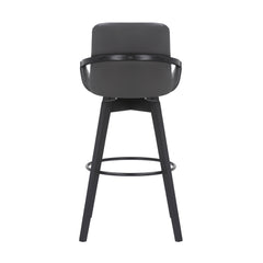 Baylor Swivel Barstool in Luxurious Faux Leather - Stylish & Durable Wood Frame for Modern Homes