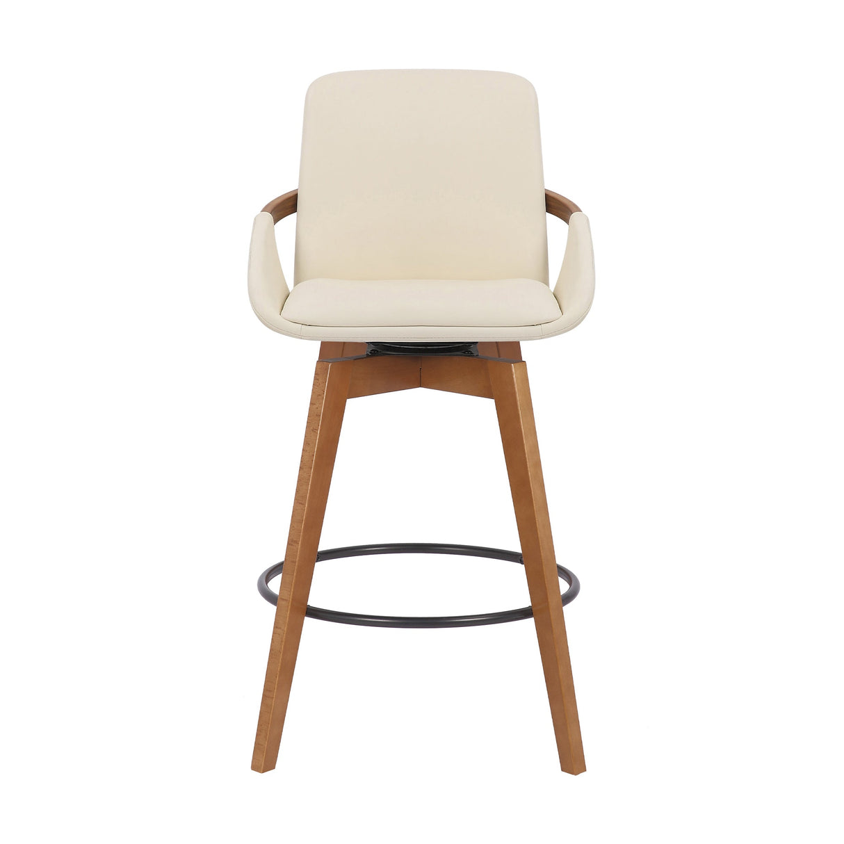 Baylor Swivel Barstool in Luxurious Faux Leather - Stylish & Durable Wood Frame for Modern Homes