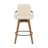 Baylor Swivel Barstool in Luxurious Faux Leather - Stylish & Durable Wood Frame for Modern Homes