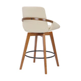 Baylor Swivel Barstool in Luxurious Faux Leather - Stylish & Durable Wood Frame for Modern Homes
