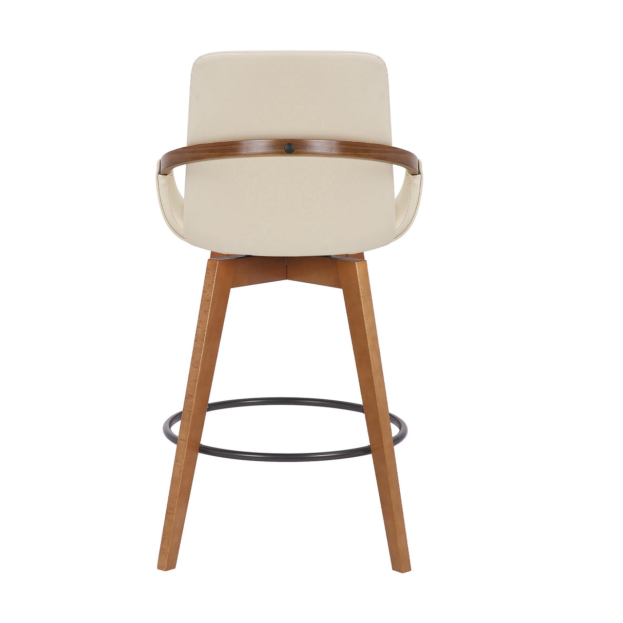 Baylor Swivel Barstool in Luxurious Faux Leather - Stylish & Durable Wood Frame for Modern Homes