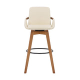 Baylor Swivel Barstool in Luxurious Faux Leather - Stylish & Durable Wood Frame for Modern Homes