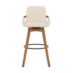 Baylor Swivel Barstool in Luxurious Faux Leather - Stylish & Durable Wood Frame for Modern Homes