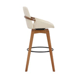 Baylor Swivel Barstool in Luxurious Faux Leather - Stylish & Durable Wood Frame for Modern Homes