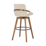 Baylor Swivel Barstool in Luxurious Faux Leather - Stylish & Durable Wood Frame for Modern Homes