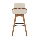 Baylor Swivel Barstool in Luxurious Faux Leather - Stylish & Durable Wood Frame for Modern Homes
