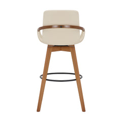 Baylor Swivel Barstool in Luxurious Faux Leather - Stylish & Durable Wood Frame for Modern Homes