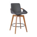 Baylor Swivel Barstool in Luxurious Faux Leather - Stylish & Durable Wood Frame for Modern Homes