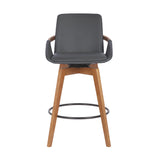 Baylor Swivel Barstool in Luxurious Faux Leather - Stylish & Durable Wood Frame for Modern Homes