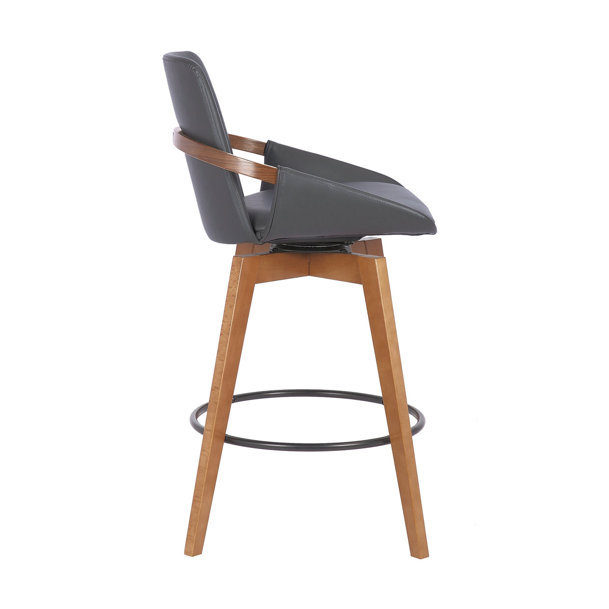 Baylor Swivel Barstool in Luxurious Faux Leather - Stylish & Durable Wood Frame for Modern Homes