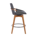 Baylor Swivel Barstool in Luxurious Faux Leather - Stylish & Durable Wood Frame for Modern Homes