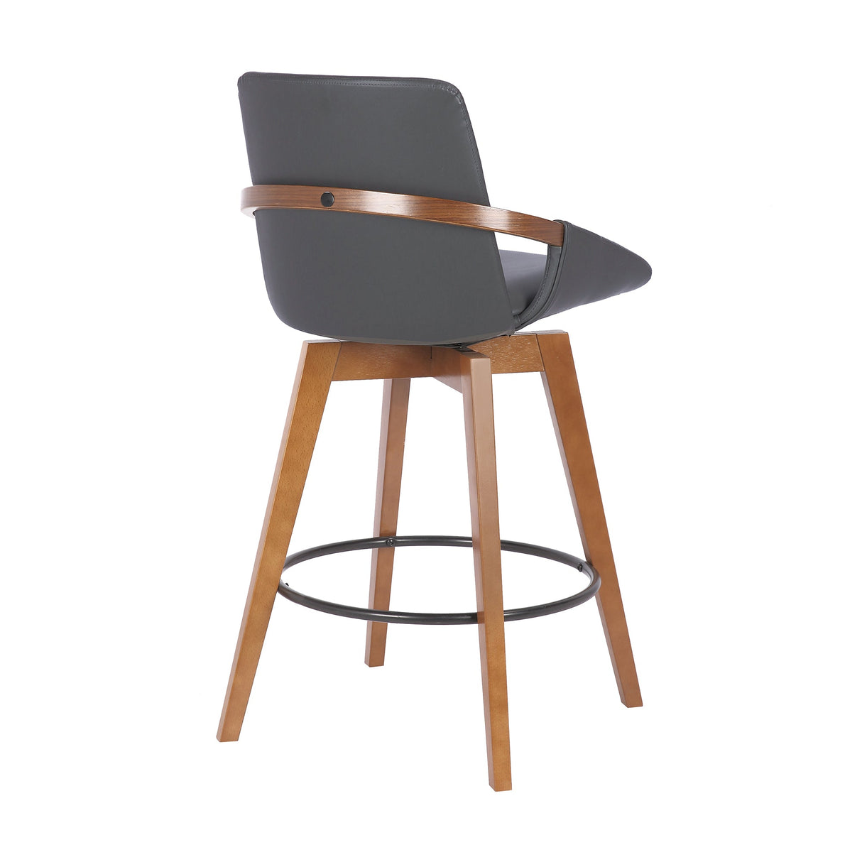 Baylor Swivel Barstool in Luxurious Faux Leather - Stylish & Durable Wood Frame for Modern Homes