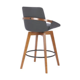 Baylor Swivel Barstool in Luxurious Faux Leather - Stylish & Durable Wood Frame for Modern Homes