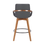 Baylor Swivel Barstool in Luxurious Faux Leather - Stylish & Durable Wood Frame for Modern Homes