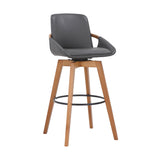 Baylor Swivel Barstool in Luxurious Faux Leather - Stylish & Durable Wood Frame for Modern Homes