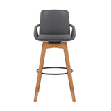 Baylor Swivel Barstool in Luxurious Faux Leather - Stylish & Durable Wood Frame for Modern Homes
