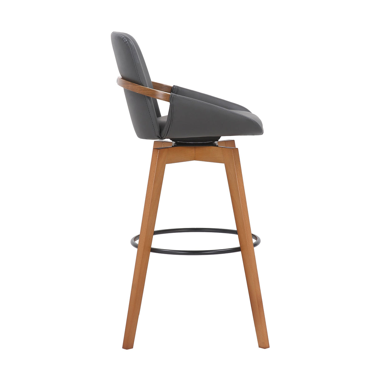 Baylor Swivel Barstool in Luxurious Faux Leather - Stylish & Durable Wood Frame for Modern Homes