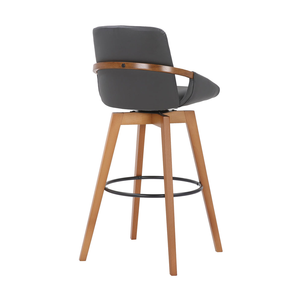Baylor Swivel Barstool in Luxurious Faux Leather - Stylish & Durable Wood Frame for Modern Homes