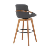 Baylor Swivel Barstool in Luxurious Faux Leather - Stylish & Durable Wood Frame for Modern Homes