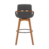 Baylor Swivel Barstool in Luxurious Faux Leather - Stylish & Durable Wood Frame for Modern Homes