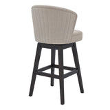 Brandy 30" Bar Height Swivel Stool in Tan Fabric with Espresso Wood Finish - Modern Comfort & Style