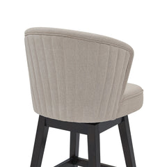 Brandy 30" Bar Height Swivel Stool in Tan Fabric with Espresso Wood Finish - Modern Comfort & Style