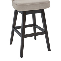 Brandy 30" Bar Height Swivel Stool in Tan Fabric with Espresso Wood Finish - Modern Comfort & Style