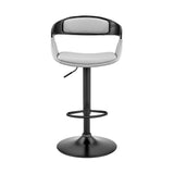 Benson Adjustable Faux Leather Bar Stool with 360-Degree Swivel and Ergonomic Comfort Design