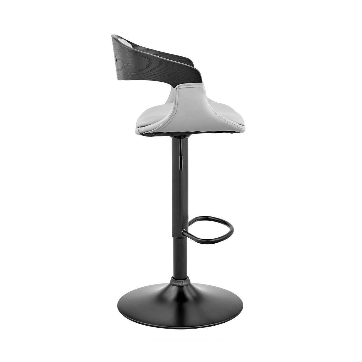 Benson Adjustable Faux Leather Bar Stool with 360-Degree Swivel and Ergonomic Comfort Design