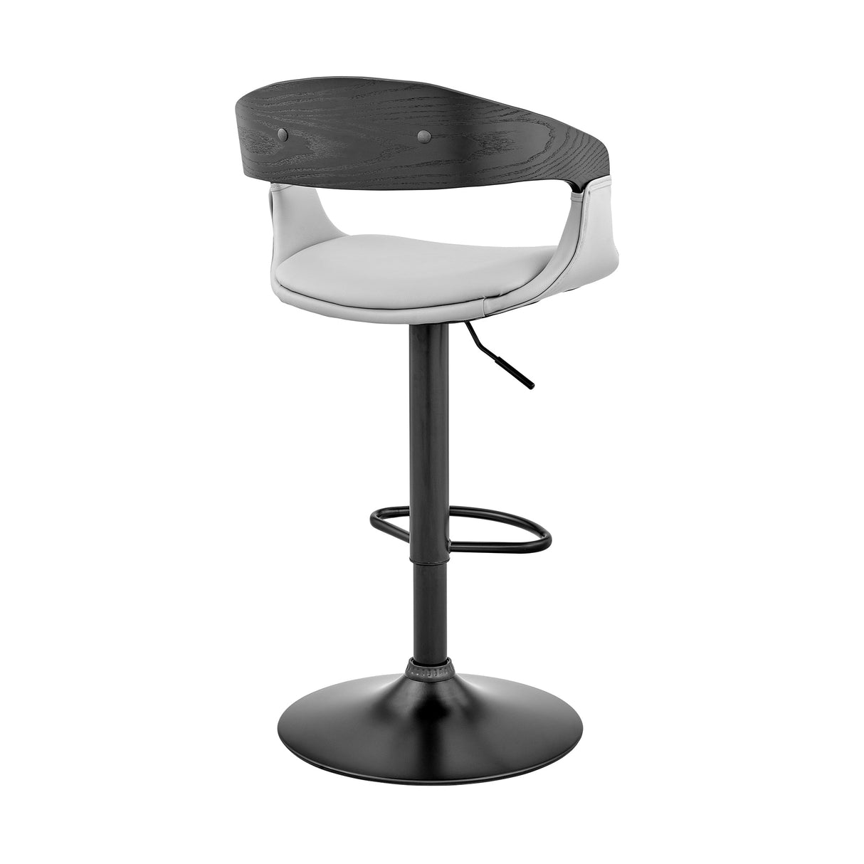 Benson Adjustable Faux Leather Bar Stool with 360-Degree Swivel and Ergonomic Comfort Design