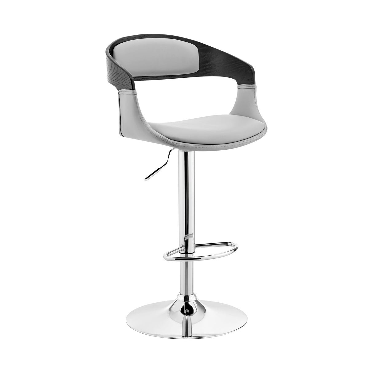 Benson Adjustable Faux Leather Bar Stool with 360-Degree Swivel and Ergonomic Comfort Design