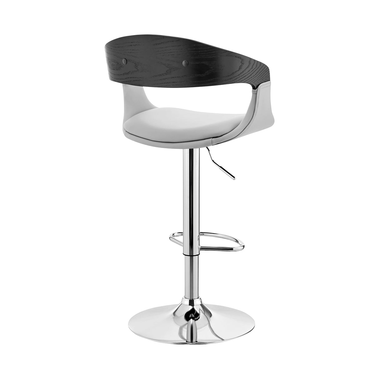 Benson Adjustable Faux Leather Bar Stool with 360-Degree Swivel and Ergonomic Comfort Design