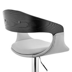 Benson Adjustable Faux Leather Bar Stool with 360-Degree Swivel and Ergonomic Comfort Design