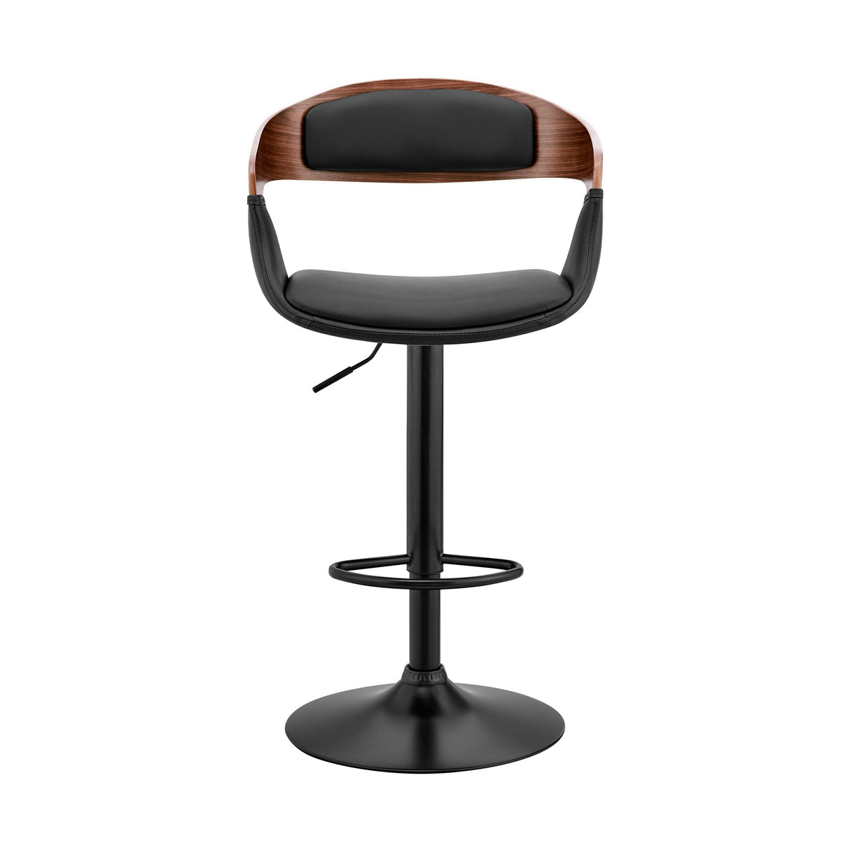 Benson Adjustable Faux Leather Bar Stool with 360-Degree Swivel and Ergonomic Comfort Design