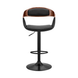 Benson Adjustable Faux Leather Bar Stool with 360-Degree Swivel and Ergonomic Comfort Design