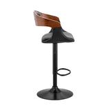Benson Adjustable Faux Leather Bar Stool with 360-Degree Swivel and Ergonomic Comfort Design