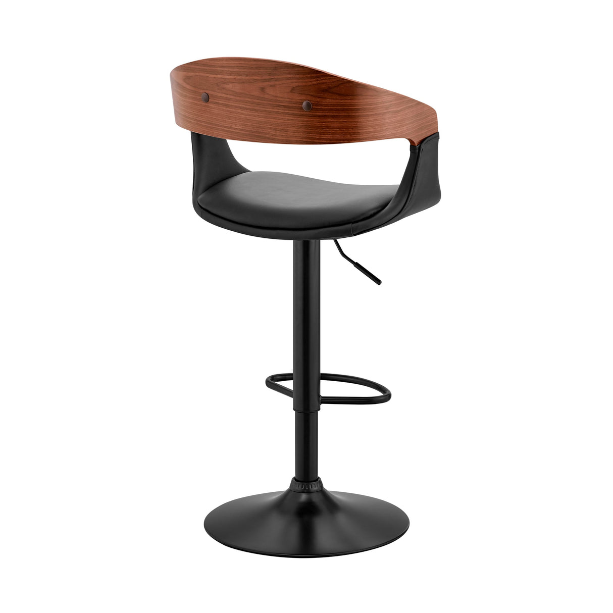Benson Adjustable Faux Leather Bar Stool with 360-Degree Swivel and Ergonomic Comfort Design
