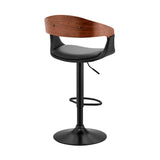 Benson Adjustable Faux Leather Bar Stool with 360-Degree Swivel and Ergonomic Comfort Design