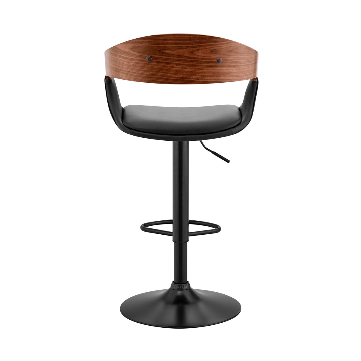 Benson Adjustable Faux Leather Bar Stool with 360-Degree Swivel and Ergonomic Comfort Design
