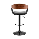 Benson Adjustable Faux Leather Bar Stool with 360-Degree Swivel and Ergonomic Comfort Design