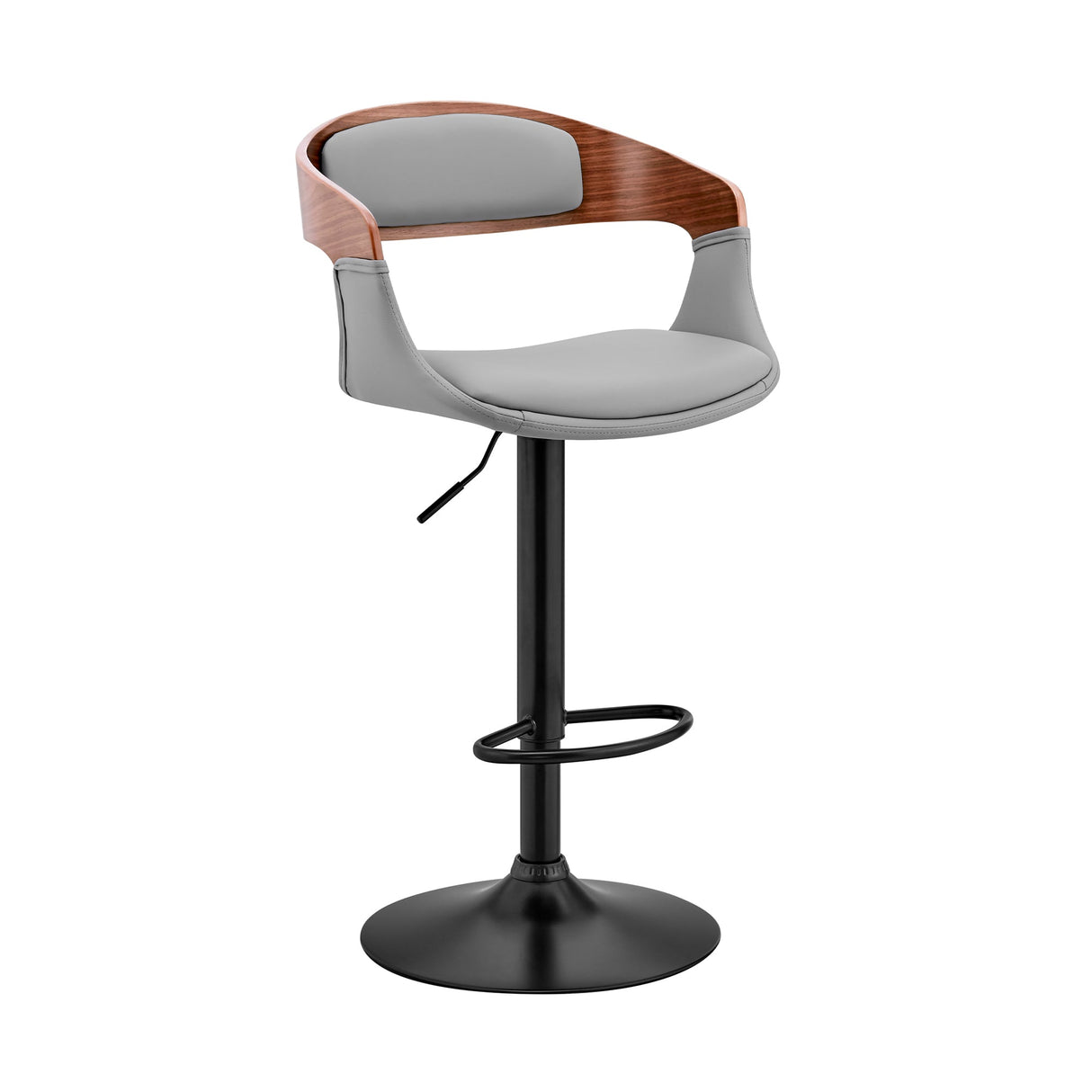 Benson Adjustable Faux Leather Bar Stool with 360-Degree Swivel and Ergonomic Comfort Design