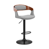 Benson Adjustable Faux Leather Bar Stool with 360-Degree Swivel and Ergonomic Comfort Design