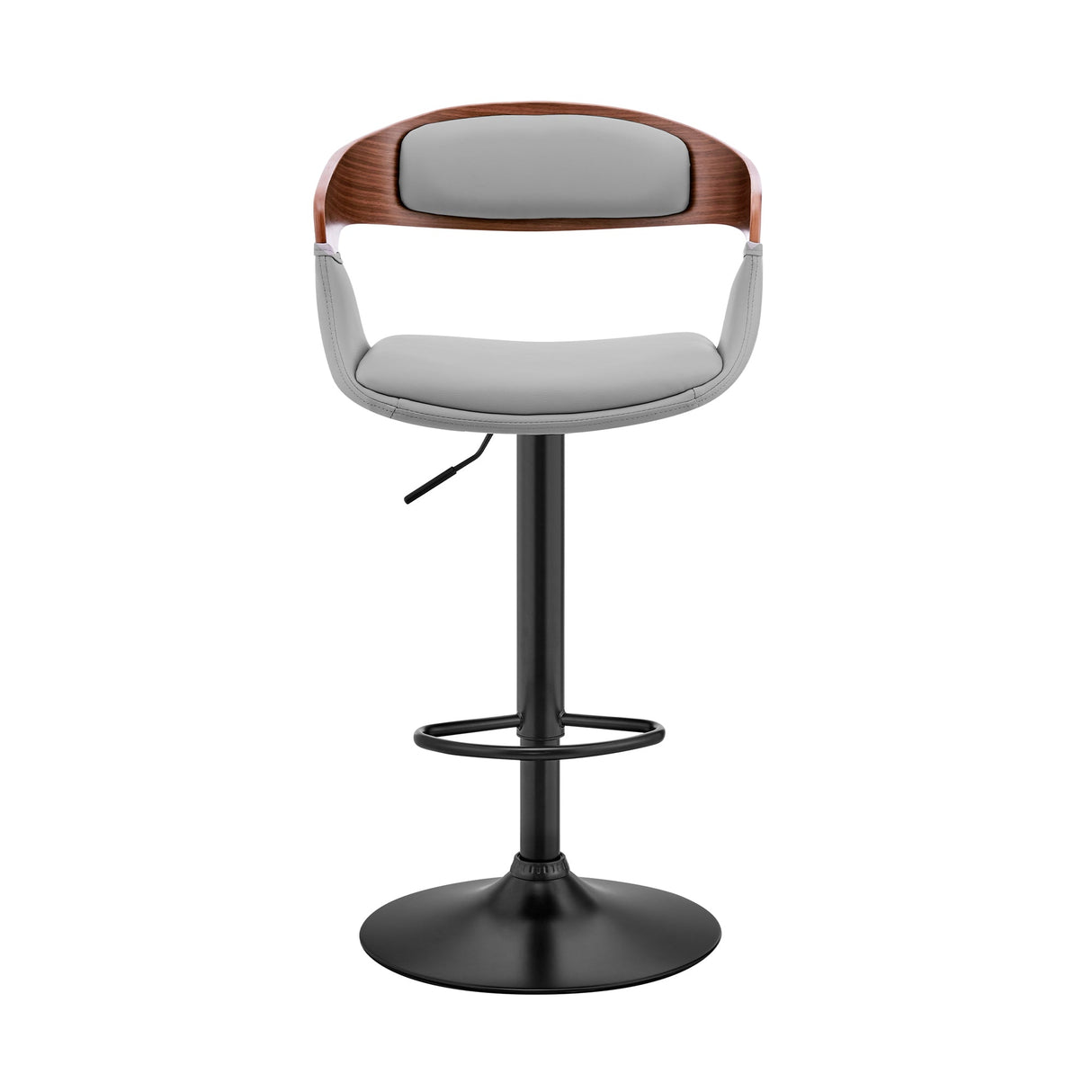 Benson Adjustable Faux Leather Bar Stool with 360-Degree Swivel and Ergonomic Comfort Design