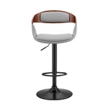 Benson Adjustable Faux Leather Bar Stool with 360-Degree Swivel and Ergonomic Comfort Design